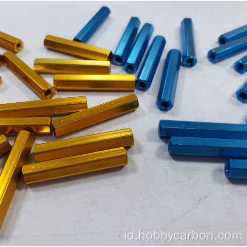 Spacer Standoff Bulat Aluminium Permukaan Berwarna-warni Anodized